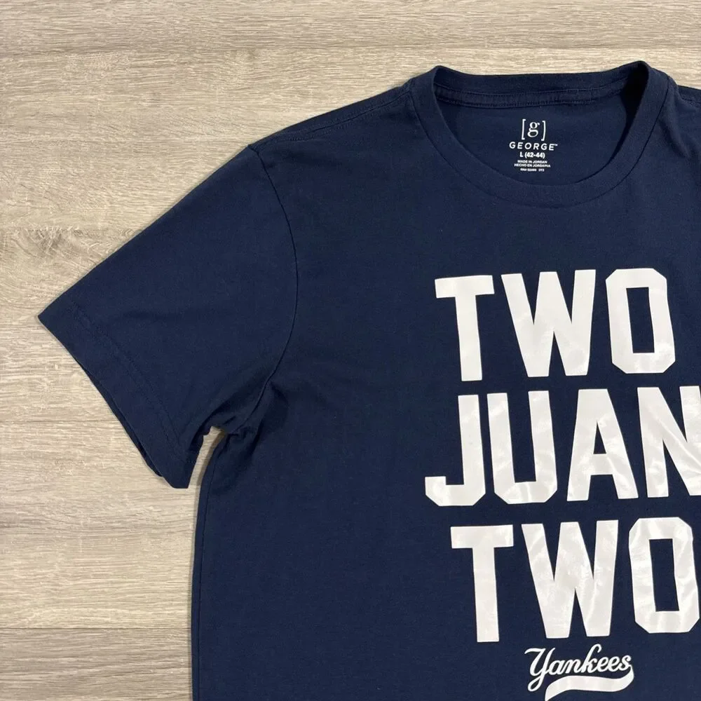 Juan Soto Shirt New York Yankees Two Juan Two Men's Blue Large 65% Polyester